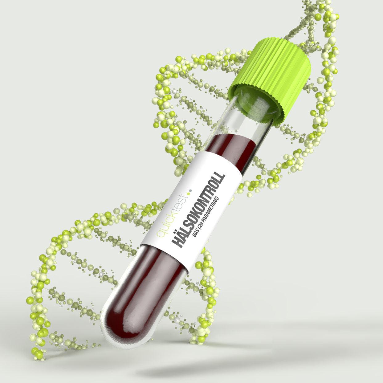 Quicktest Hälsokontroll Bas med 29 blodmarkörer, inklusive triglycerider och LDL-kolesterol